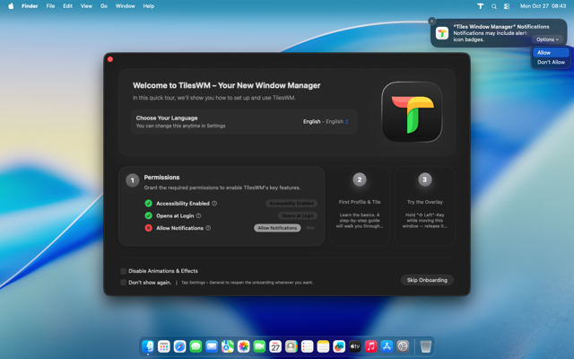 Allowing notifications in system prompt