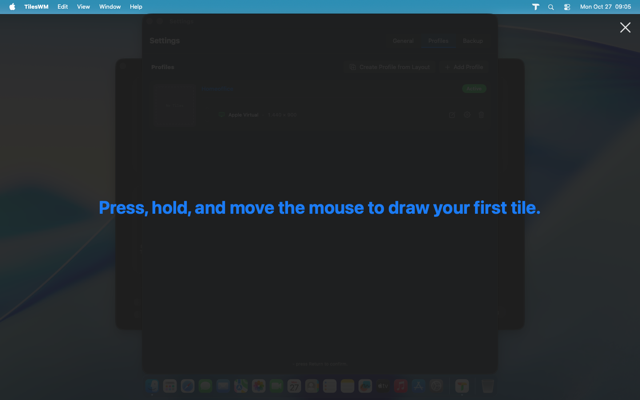 Drawing the first tile