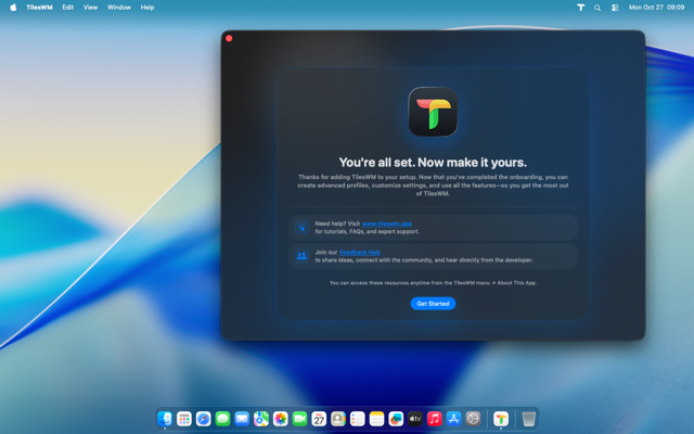 Window successfully snapped to a tile