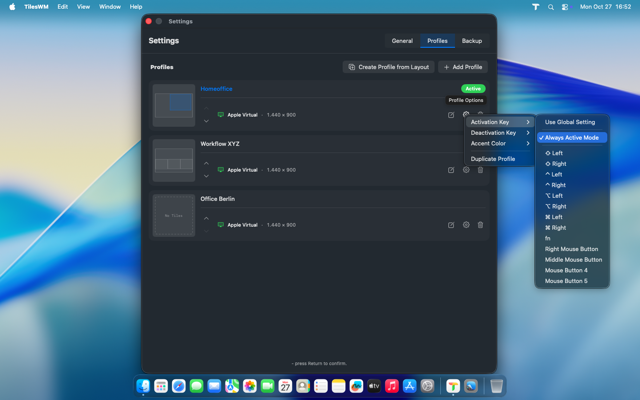 Deactivation key for Always Active Mode